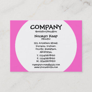 Round Panel - White with Pink FF66CC Business Card
