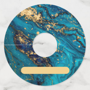 Round Paper Marble‑Print Wine Glass Tags