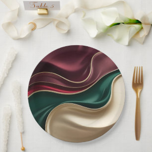 Round paper plate in stylish abstract graphic