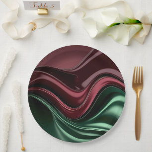 Round paper plate in stylish abstract graphic