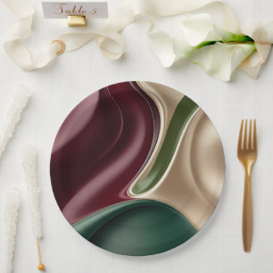 Round paper plate in stylish abstract graphic