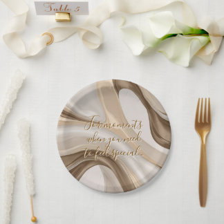 Round paper plate in stylish graphic