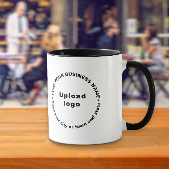 Round Pattern Business Brand Texts on Combo Mug (Build brand name awareness. Combo mug with round pattern business brand texts.)