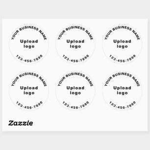 Round Pattern Phone Number Texts on White Sticker