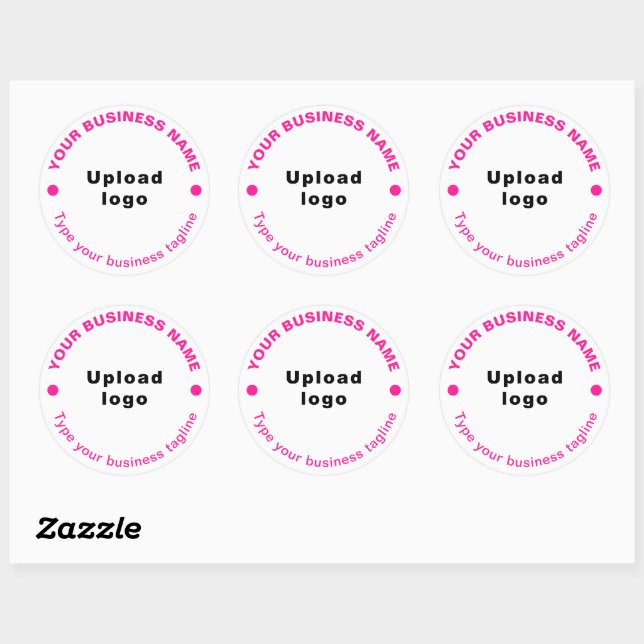 Round Pattern Pink Texts Tagline on White Sticker (Sheet)