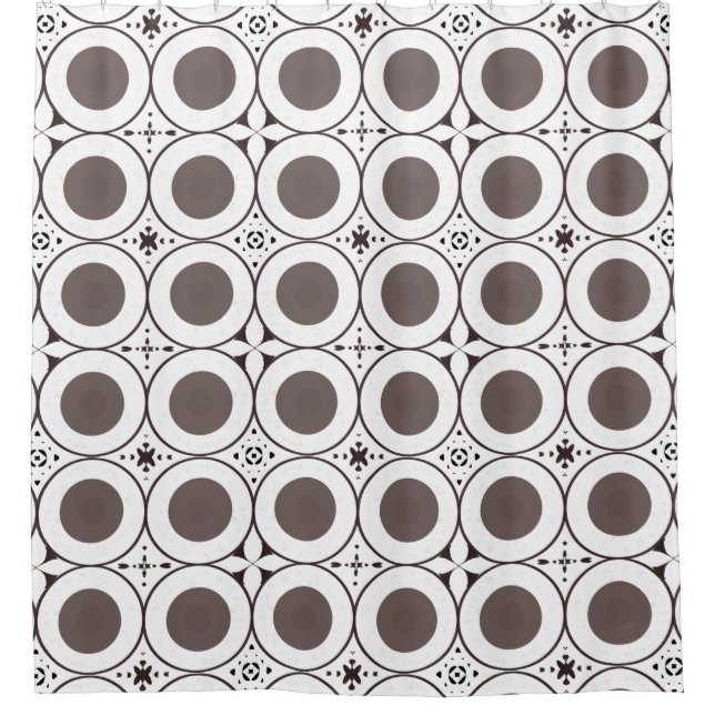 Round pattern shower curtain (Front)