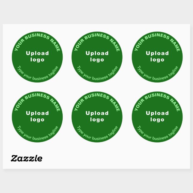 Round Pattern Tagline Texts on Green Sticker (Sheet)
