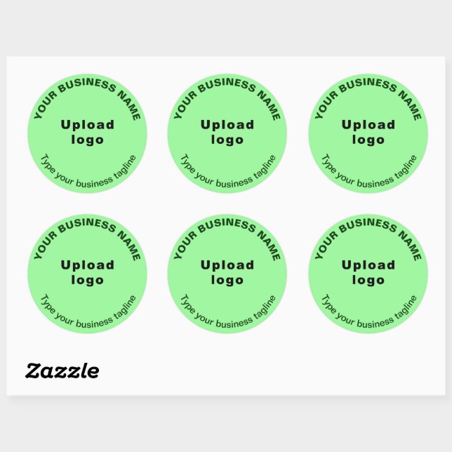 Round Pattern Tagline Texts on Light Green Sticker (Sheet)