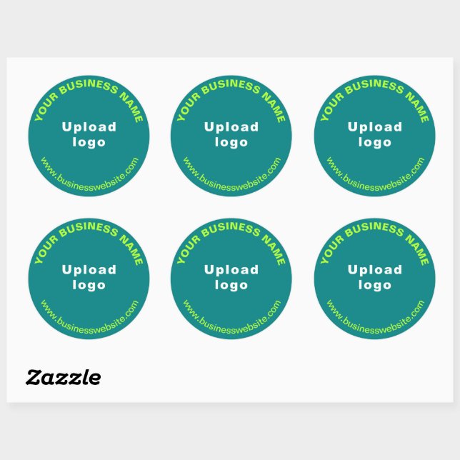 Round Pattern Website Texts on Teal Green Sticker (Sheet)