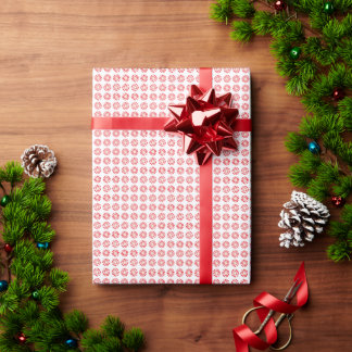 Round Peppermint Candy Christmas Wrapping Paper