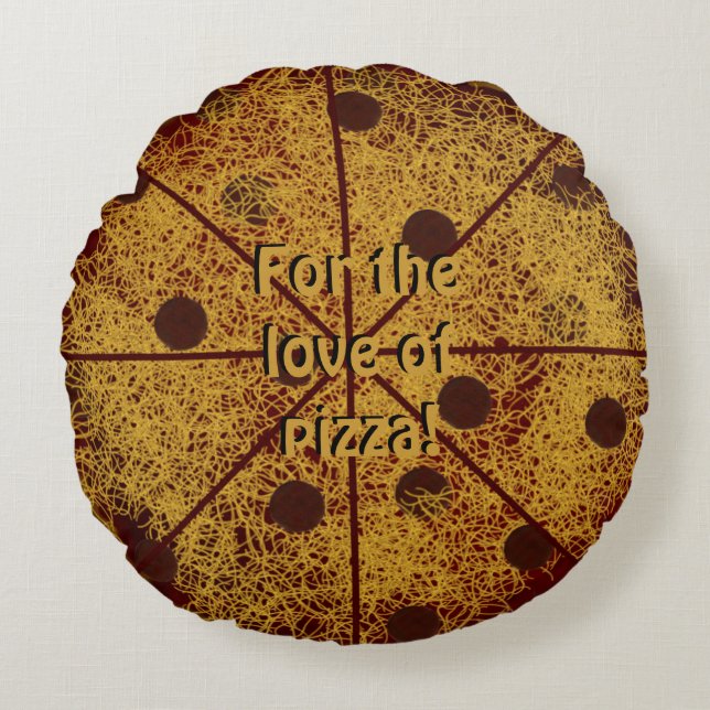 Round Pepperoni and Cheese Throw Pillow (Front)