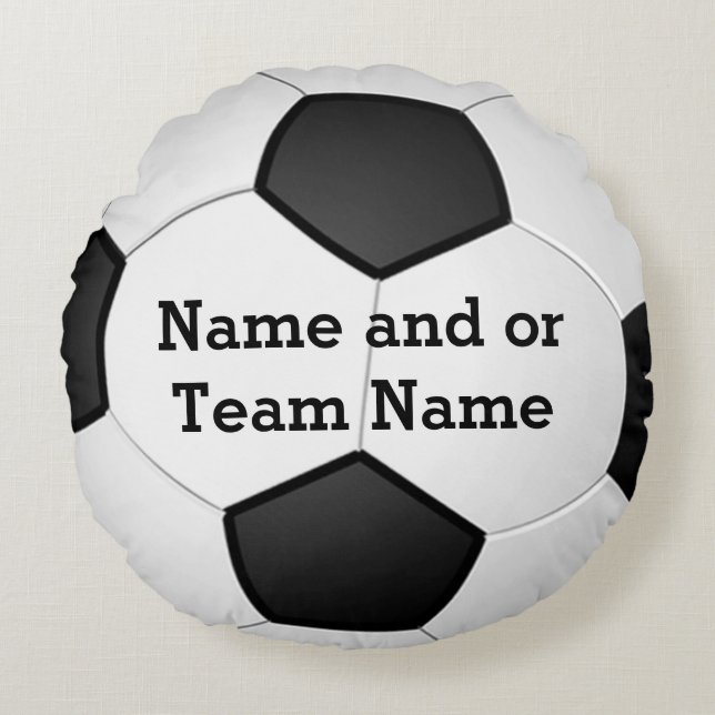 Round PERSONALIZED Soccer Pillows NAME or TEAM (Front)