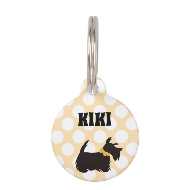 Round Pet Tag, SCOTTIE DOG NAME TAG (Front)