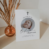 Round Photo Baptism - Welcome Sign