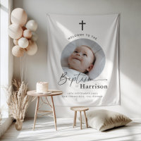 Round Photo Baptism - Welcome Sign