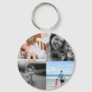 Round Photo Collage  Key Ring