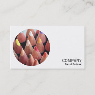 Round Photo - Colour Pencils Business Card