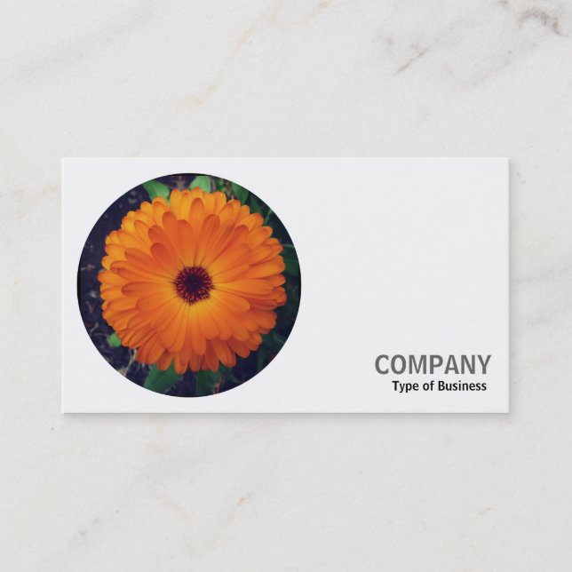 Round Photo - English Marigold Business Card (Front)