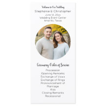 Round Photo Flat Wedding Program