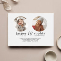 Round Photo Joint Birthday Invitation