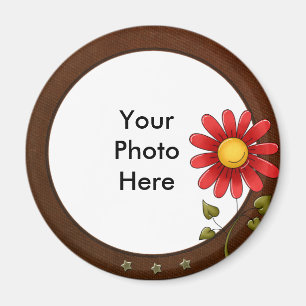 Round photo magnet
