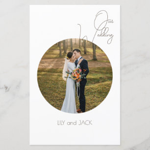 Round Photo Minimalist wedding program