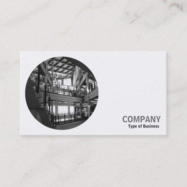 Round Photo - Modern Architecture Business Card (Front)
