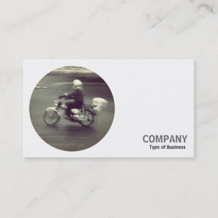 Round Photo - Moving Motorbike Business Card