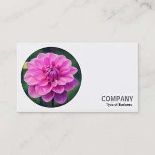 Round Photo - Pink Dahlia Business Card