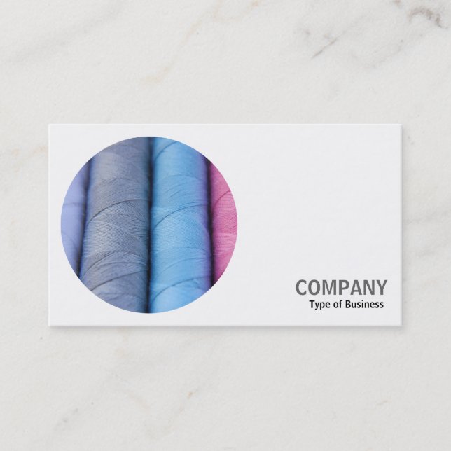 Round Photo - Rolls of Thread Business Card (Front)