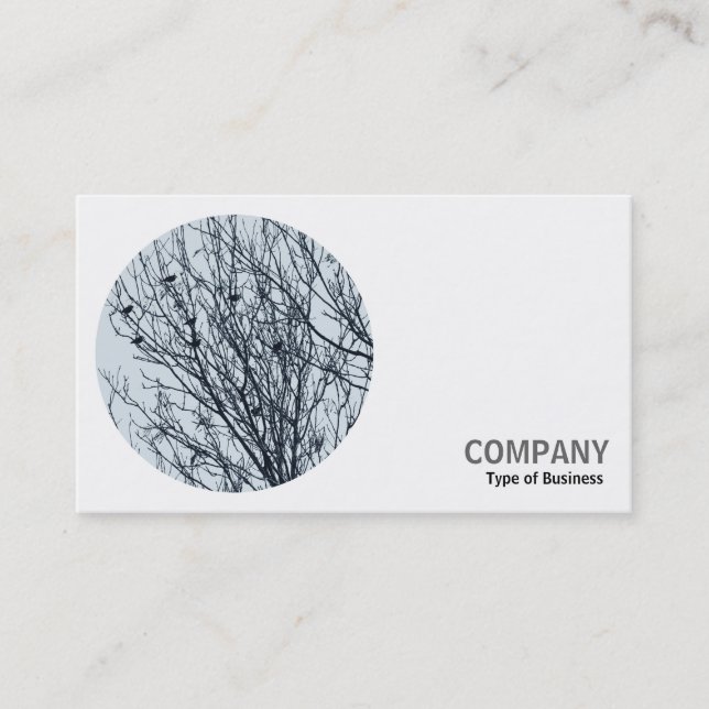 Round Photo - Starlings in a Tree Business Card (Front)
