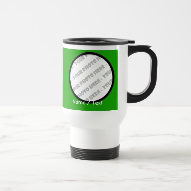 Round Photo & Text Travel Mug - Create Your Own (Right)