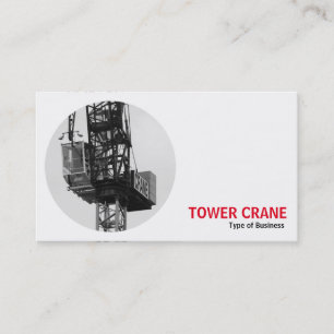 Round Photo - Tower Crane 02 B&W Business Card
