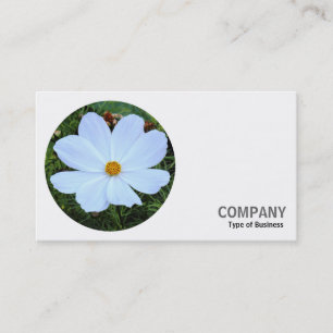 Round Photo - White Cosmos Business Card