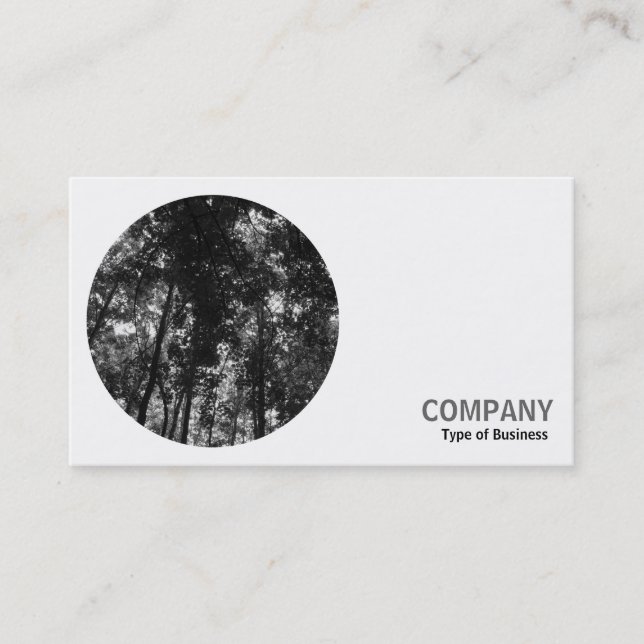 Round Photo - Woodland Canopy B&W Business Card (Front)