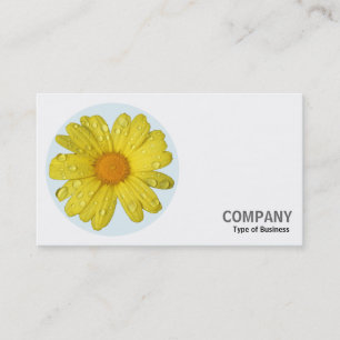 Round Photo - Yellow Daisy in the Rain Business Card