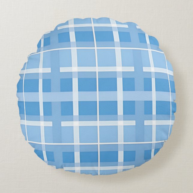 Round Pillow cool check pattern (Front)