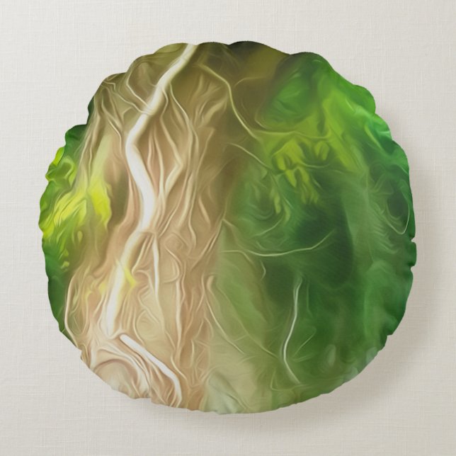 Round Pillow Dream Light Green Tree (Front)