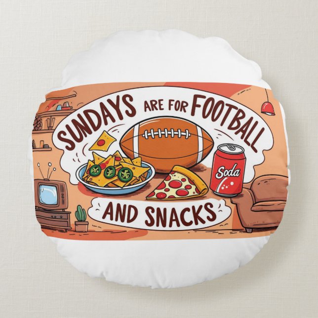 Round Pillow-Football Cushion (Front)