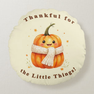 Round Pillow Happy Zucchini "Thankful"