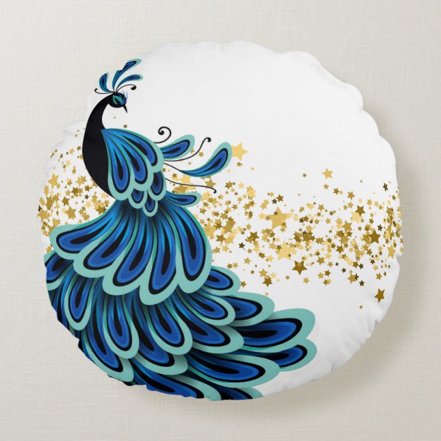 Round Pillow-Holiday Peacock Cushion (Front)