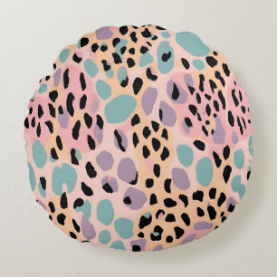 Round Pillow Pastel Leopard Print