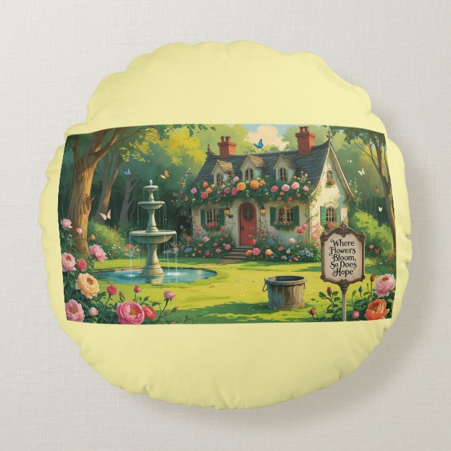 Round Pillow-Victorian Garden Round Pillow (Front)