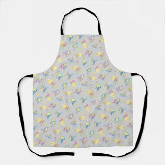 Round Pillow Watercolor Birds and Flowers Apron