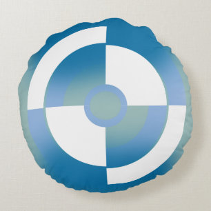 Round Pillow with Abstract Circular Design
