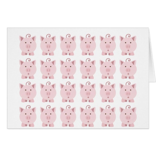 Round Pink Pig Pattern (Front Horizontal)