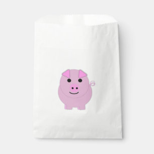 Round Pink Piggy Favour Bags
