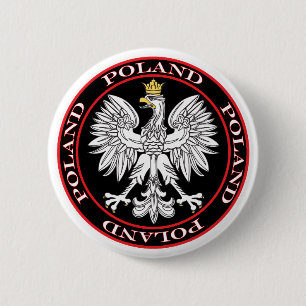 Round Polish Eagle 6 Cm Round Badge