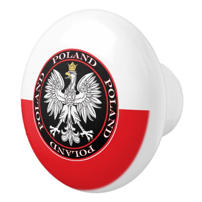 Round Polish Eagle Ceramic Knob (Right)