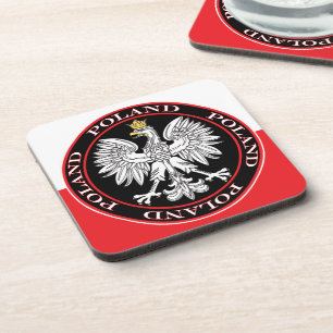 Round Polish Eagle Coaster